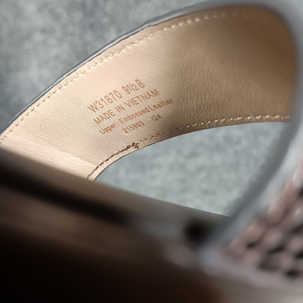 Cole Haan Cressida Lug Sandal Women 9.5 Brown Croc Embossed Leather Platform - Picture 7 of 7